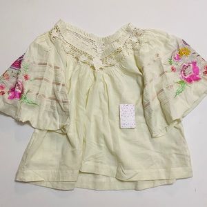 Free People Embroidered Blouse